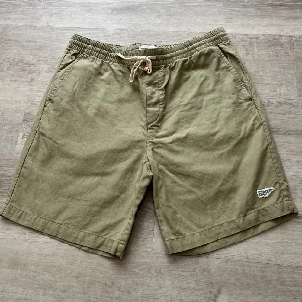 Wellen Easy Shorts Cotton Linen Dusty Olive Men's L Resort Wear Coastal Summer